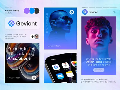 Geviont - AI Based Company Modern Logo and Branding Design ai ai branding ai logo brand identity branding design g logo icon identity logo logo creation logo design logo designer logodesign logos logotype design presentation