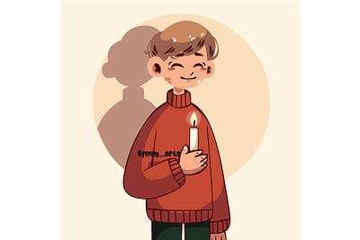 Cartoon Boy Holding Candle background carnival celebration christian christianity culture day dead death event faith festival jewish memorial memory religion remembrance saints soul traditional