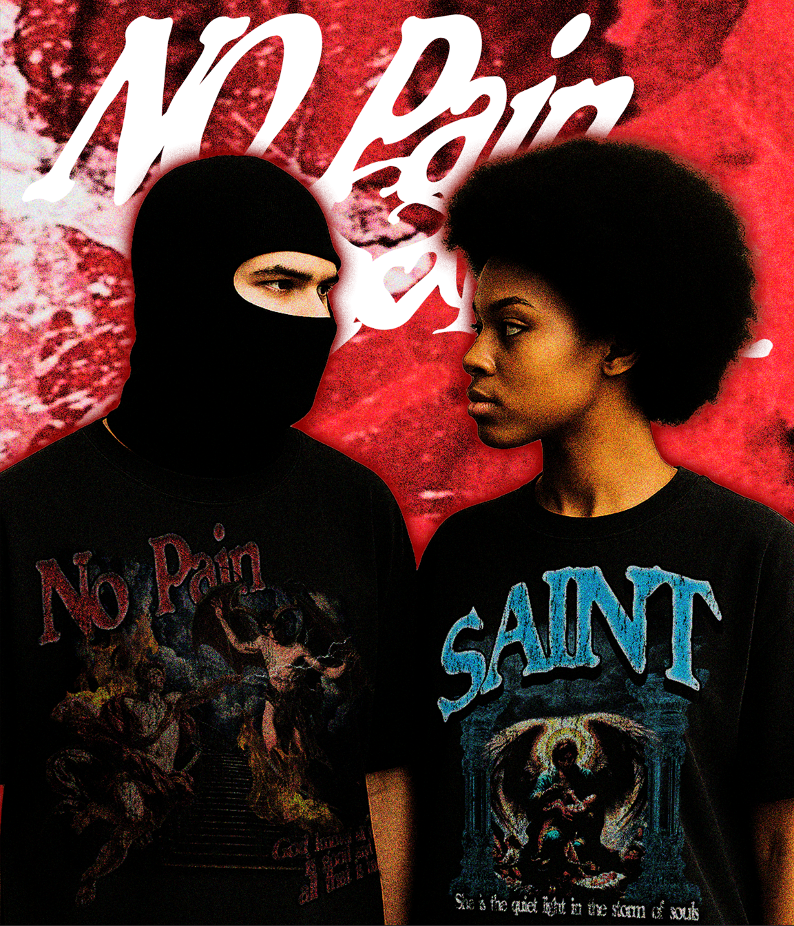 No Pain Saint Project apparel branding branding design clothing design design logo design streetwear graphic design illustration logo streetwear streetwear design t shirt design ui vector