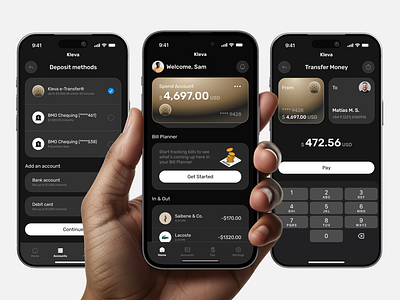 Kleva ·UI app banking branding design figma graphic design illustration iphone app logo ui ux