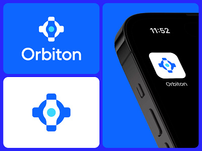 Orbiton — Futuristic Tech & Innovation Logo abstract logo ai logo brand identity branding connection symbol design futuristic logo geometric logo innovation logo logo minimalist logo modern logo network logo software logo tech startup logo technology logo visual identity