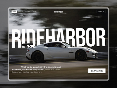 Modern Car Rental Website Hero Section bold hero car rental design hero section luxury car product ui ui ux website design