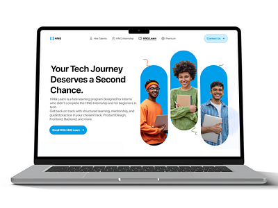 HNG LEARN - LANDING PAGE hng learn landing page ui design