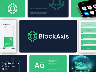 BlockAxis – Crypto Stock Platform Logo Design blockchain logo brand guidelines brand identity branding creative logo crypto logo data logo design digital finance fintech logo investment logo logo logo design logo designer modern logo stock logo trading logo unique logo web3 logo