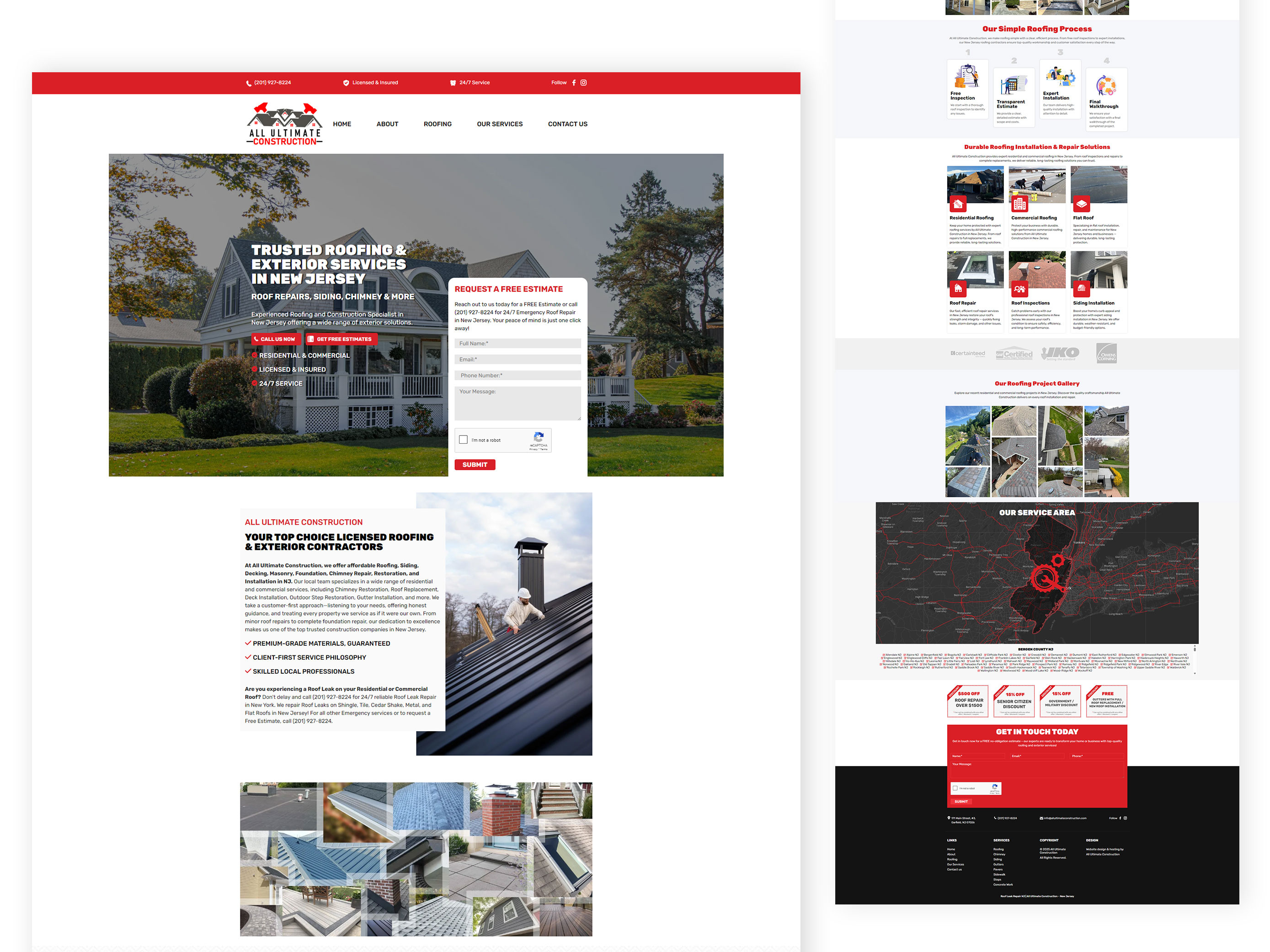 Roofing & Construction Wordpress Website Development 3d animation branding design graphic design illustration logo motion graphics ui ux ui webdesign website website development wordpress wordpress website