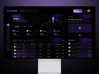 Kraken Dashboard Redesign crypto app crypto exchange crypto trading crypto web design exchange dashboard exchange ui investment platform trading interface trading platform web web app web design web site web3
