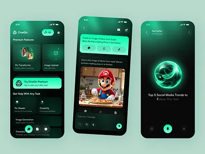 AI Chatbot Interface ai assistant ai chatbot ai tools app design chatbot design clean interface futuristic ui mobile mobile app mobile app design mobile ui neumorphic ui user interface voice interface