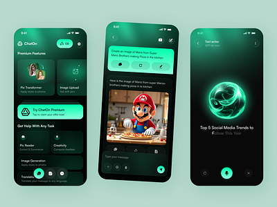 AI Chatbot Interface ai assistant ai chatbot ai tools app design chatbot design clean interface futuristic ui mobile mobile app mobile app design mobile ui neumorphic ui user interface voice interface