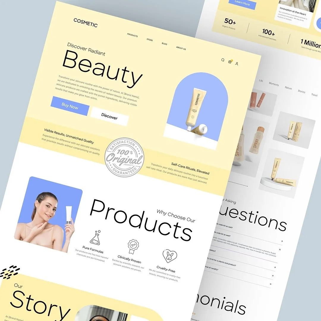 Modern Cosmetic Shopify Store UI Design 💄 app branding design graphic design logo typography ui ux