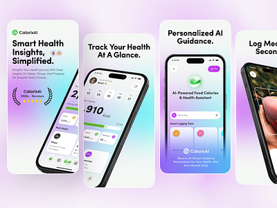 App Store Screenshots – Nutrition & Health Assistant App app design app showcase app store app store preview app store screenshots apple store fitness app health app health tracker mobile mobile app nutrition app nutrition tracker play store screenshot playstore screenshot ui design wellness app