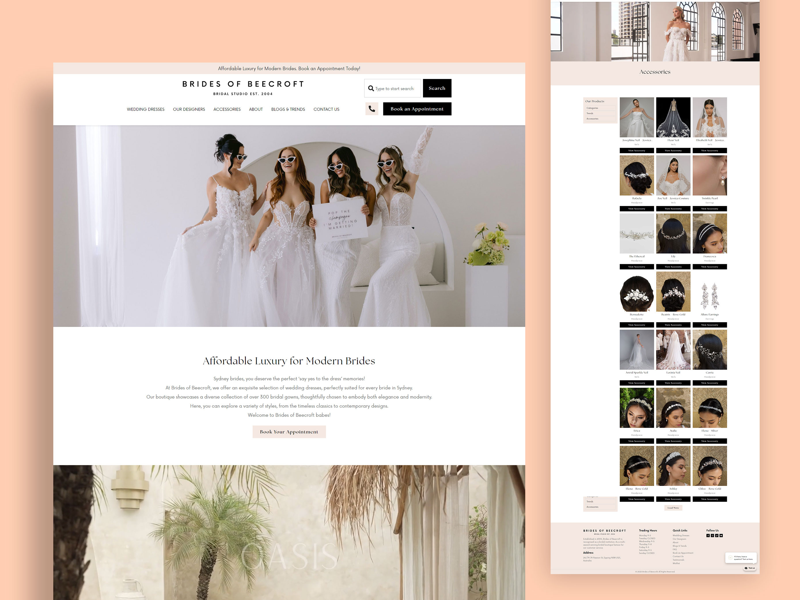 Bridal Boutique Website Design & Development | Brides of Beecrof boutiquewebsite branding design fashionwebsite graphic design moderndesign responsivedesign ui uiuxdesign webdesign website website design weddingwebsite wordpress wordpress website
