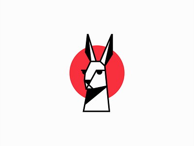 Geometric Rabbit Logo animal branding bunny cute design geometric hare icon identity illustration lines logo mark minimalist pet rabbit red simple symbol vector