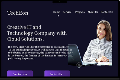 Tech Eon Landing page animation ui ux