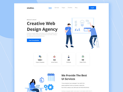 design Agency landing pae app design illustration landing page mobile app user interface. ui ux