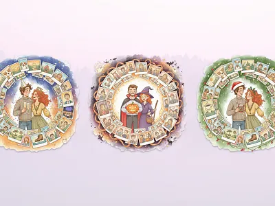 Seasonal illustrations for knipsmig.com