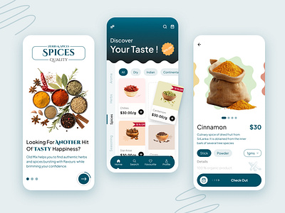 Spices App – Discover Your Taste🌶️ app appdesign design ecommerce figma figmadesign financeapp illustration minimal mobileapp productdesign spices spices app spices design spices ecommerce ui ux