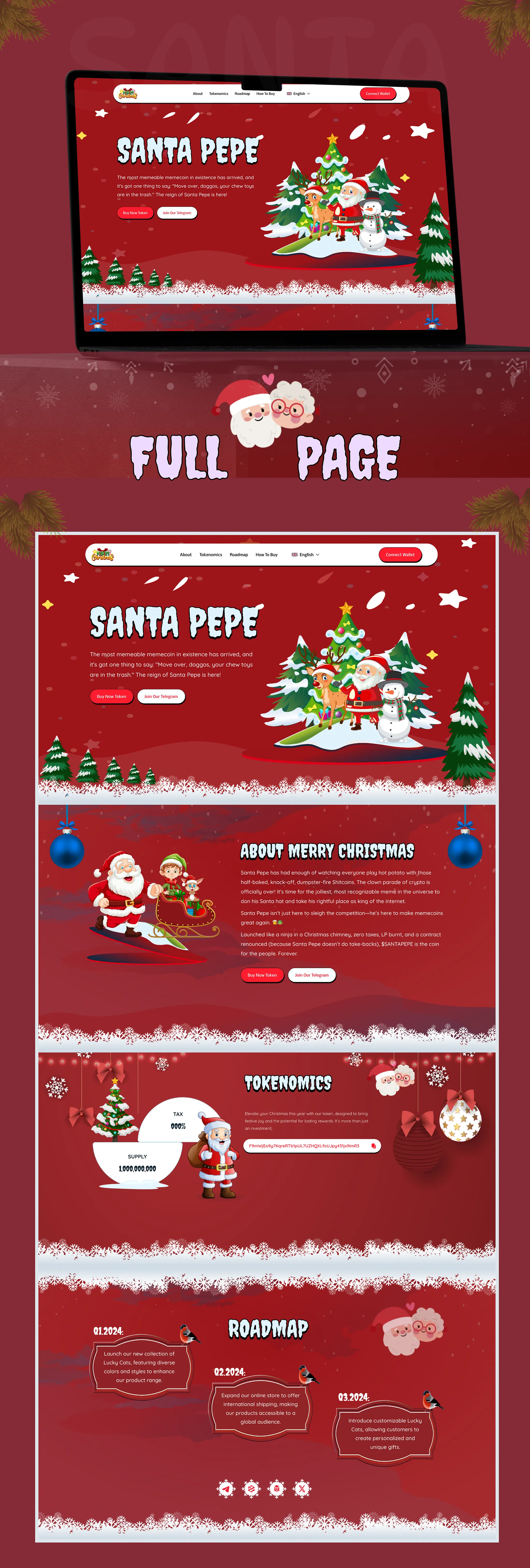 Santa Pepe – A Festive Meme Coin Website Design for the Holidays by Meme  Token Lab on Dribbble
