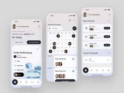 Freelance Mobile App ai app design b2b business crm dashboard freelance interface job meeting mobile mobile app product saas software ui work