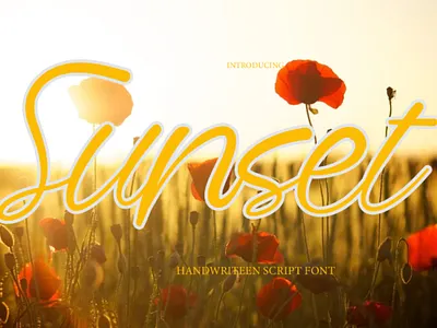 Sunset Font display font elegant font handwriting font script font sunflowers