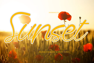 Sunset Font display font elegant font handwriting font script font sunflowers