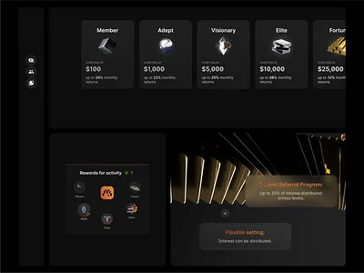 Margin Space: some cards & components 3d cards finance logo product design ui website