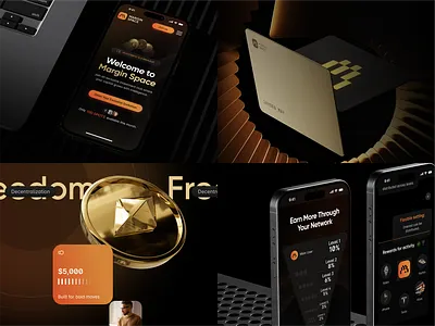 Margin Space: identity & landing design / 3D 3d branding finance landing page logo ui uxui website