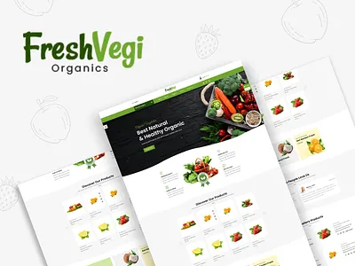 FreshVegi Organics – Modern E-commerce Web Design 3d animation branding graphic design logo motion graphics ui
