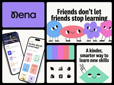 Nena · Education Brand Identity app branding education icons illustration learning logo minimal minimalism modern typography ui ux website
