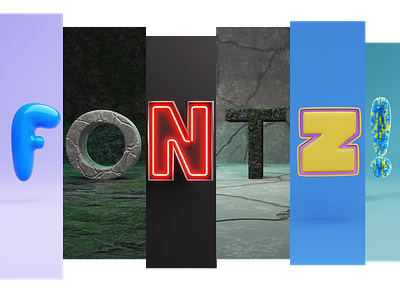 3D fonts 2d 3d balloon blender branding cartoon cute design fluffy font fun illustration illustrations logo neon resources stone stylized text typography