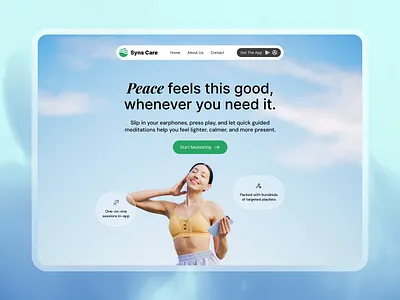 Meditation App Landing Page hero section landing page web design website