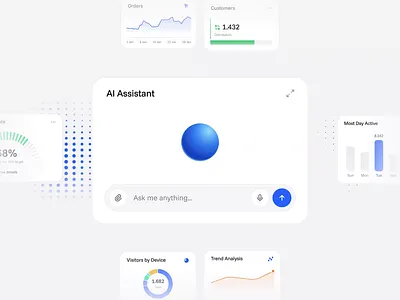 Shopeers — AI-Powered B2B eCommerce Analytics Component ai ai agent ai integration analytics animate artificial intelligence automation b2b clean component dashboard dipa inhouse drag drop ecommerce micro interaction modern design orb product design saas startup