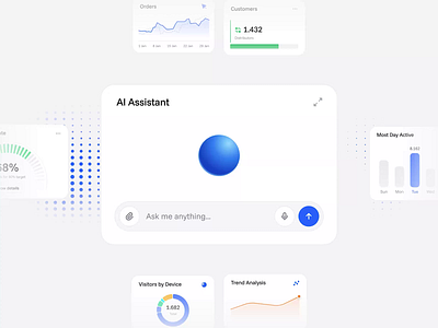 Shopeers — AI-Powered B2B eCommerce Analytics Component ai ai agent ai integration analytics animate artificial intelligence automation b2b clean component dashboard dipa inhouse drag drop ecommerce micro interaction modern design orb product design saas startup
