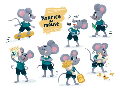 Maurice the mouse childrens story digital art for kids illustration photoshop illustration
