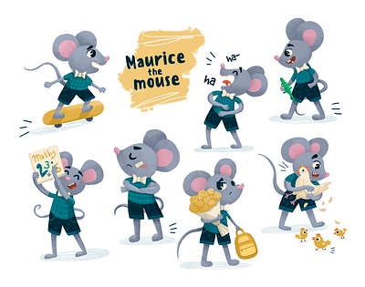 Maurice the mouse childrens story digital art for kids illustration photoshop illustration