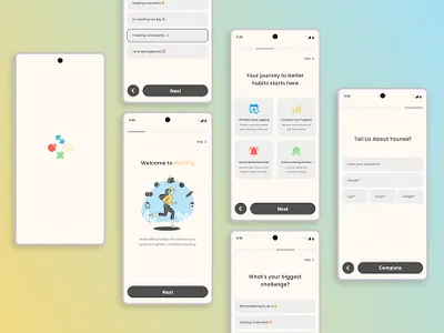 Habitify - Onboarding Screen Design coaching habit tracker habitify minimal mobile app onboarding progress shahriar durjoy shahriar uix splash screen ui ui design user experience user interface ux design wellness app