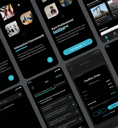 Online learning app design graphic design home page learning mobile app quiz ui ux