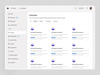 E-learning Dashboard courses platform crm platform dasboard dashboard design e learning dashboard edu tech education education platform elearning learning learning platform learning platform web app product design school online students study web ui design uiux design web app webflow