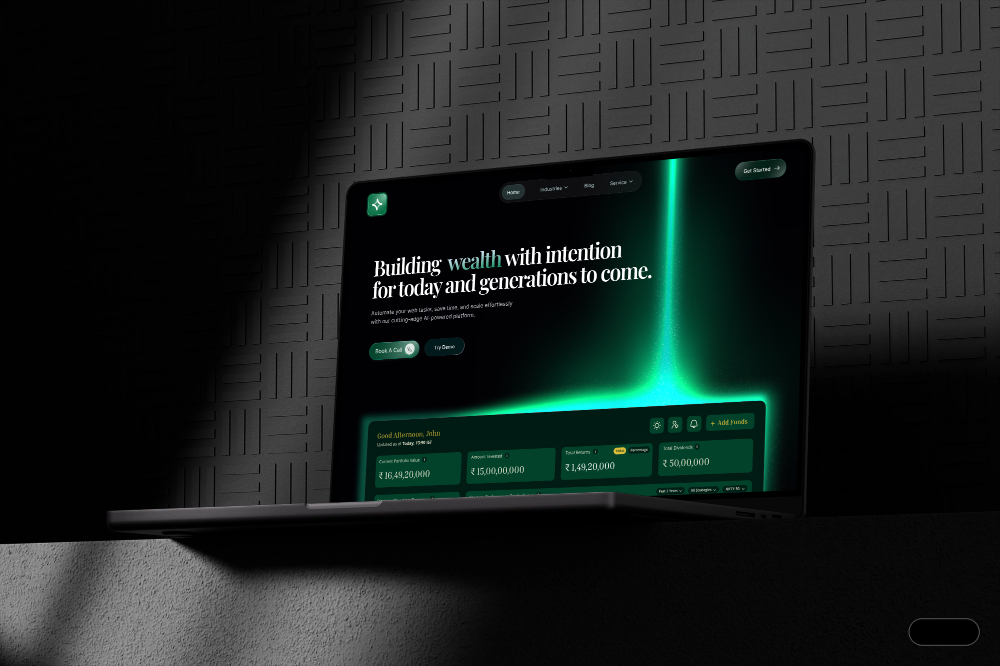 AI Saas Landing Page Dark Theme 3d animation branding dark design gradient hero section illustration logo saas typography ui ux