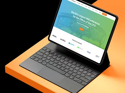 UNConference for Office of the CFO aesthetic branding business clean company company profile design elegant graphic design highradius.com landing page logo minimalist modern professional responsive uiux webflow