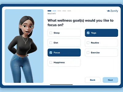 Zenify Onboarding — Tablet UI for a Wellbeing App minimal design