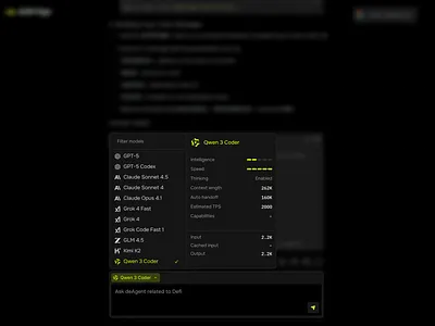 deBridge Agent model select