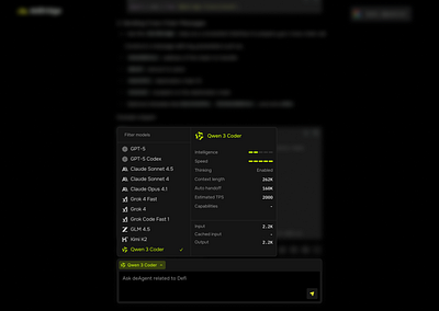 deBridge Agent model select