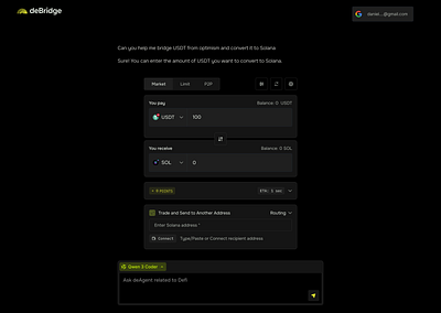 deBridge Agent swap widget