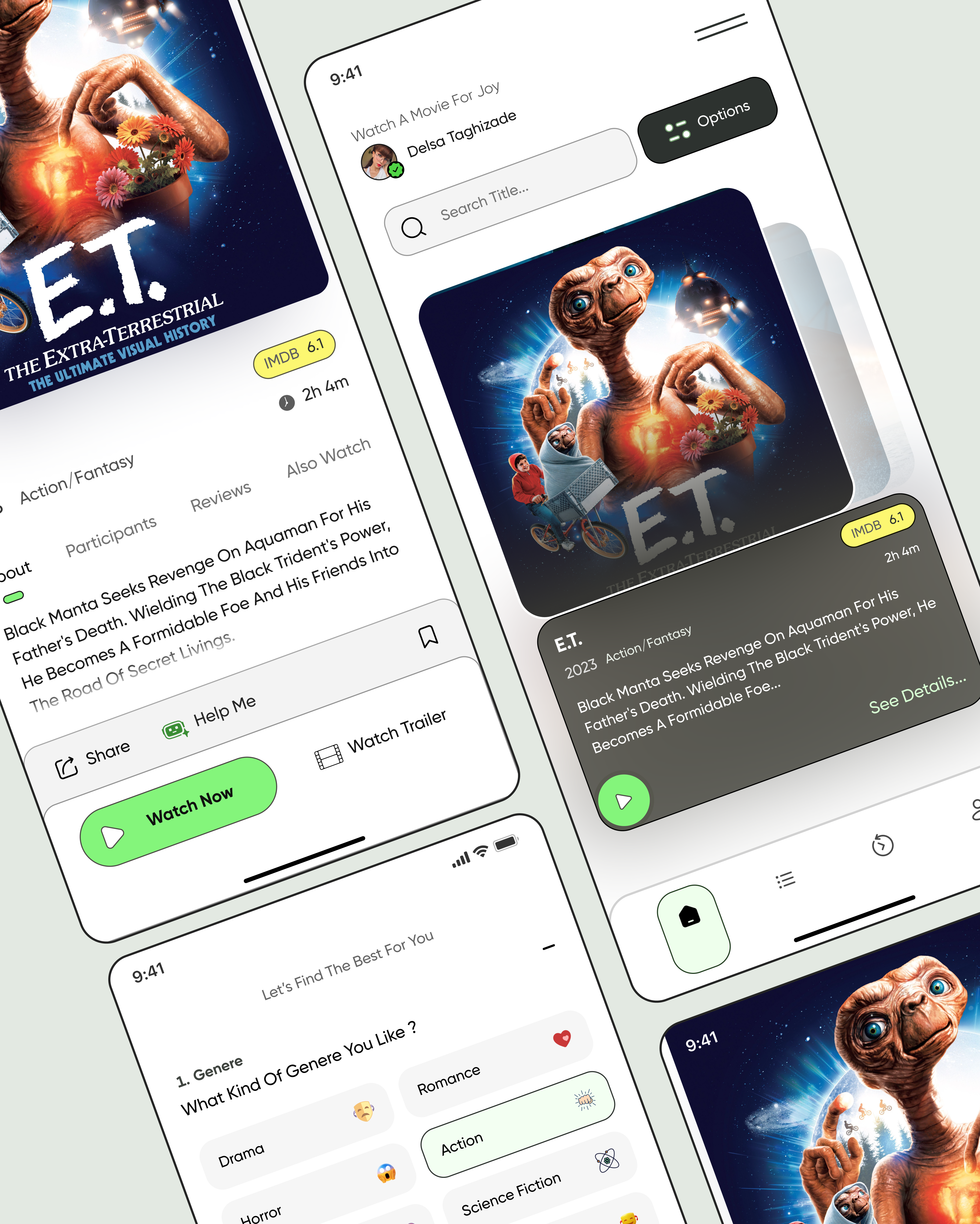 Movie Streaming Mobile App Ui Design app appdesign application figma illustration minimal mobileapp movie streamer ui uidesign ux uxdesign webdesign website webssitedesign