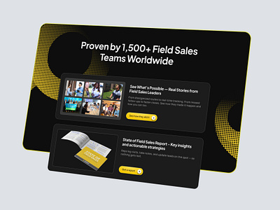 Proof Section for Field Sales SaaS | UI/UX graphic design landing page marketing marketing design minimalistic proof proof over promise section ui ux