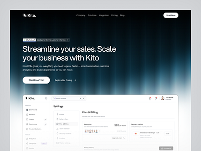 Kito. Saas Landing Page business landing page saas saas agency saas lansing page saas website sale management sale saas startups web web design website
