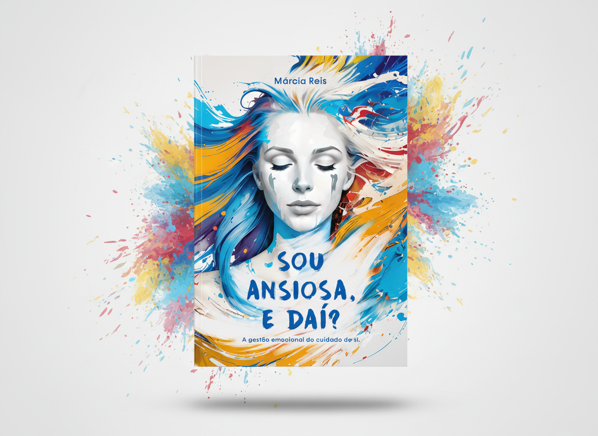 Cover Book Design - Sou ansiosa, e daí? book colorful coverbook digitalart digitalpainting draw graphic design illustration ink mental health self care