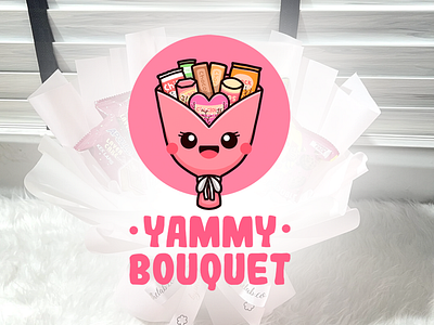Yammy Bouquet - Cute Kawaii Snacks Bouquet Mascot Logo Design bouquet cartoon logo cute logo graphic design kawaii kawaii art kawaii logo logo logo design mascot logo