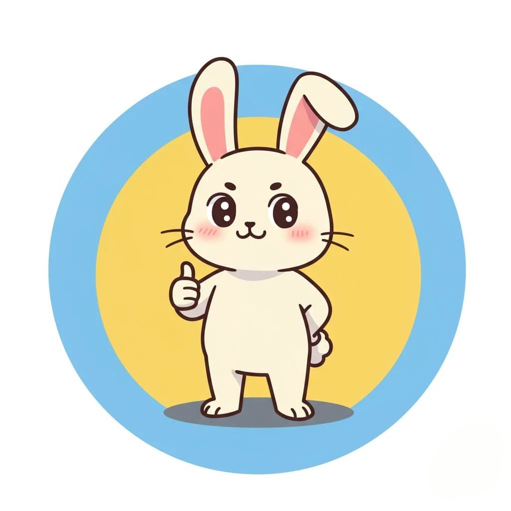A cute cartoon rabbit with big eyes animation app branding card design font graphic design icon idea illustration logo motion graphics pattern plant sign typography ui ux vector web