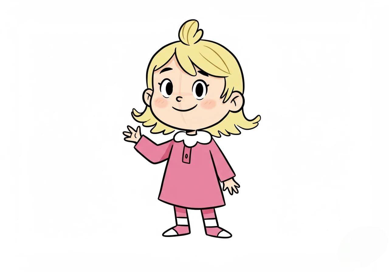 A cartoon girl with blonde hair animation app branding card design font graphic design icon idea illustration logo motion graphics pattern plant sign typography ui ux vector web